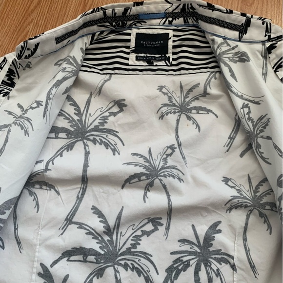 Cactusman Ricky Singh Tropical Palm Print Short Sleeve Button Down Shirt Size M - Picture 9 of 14